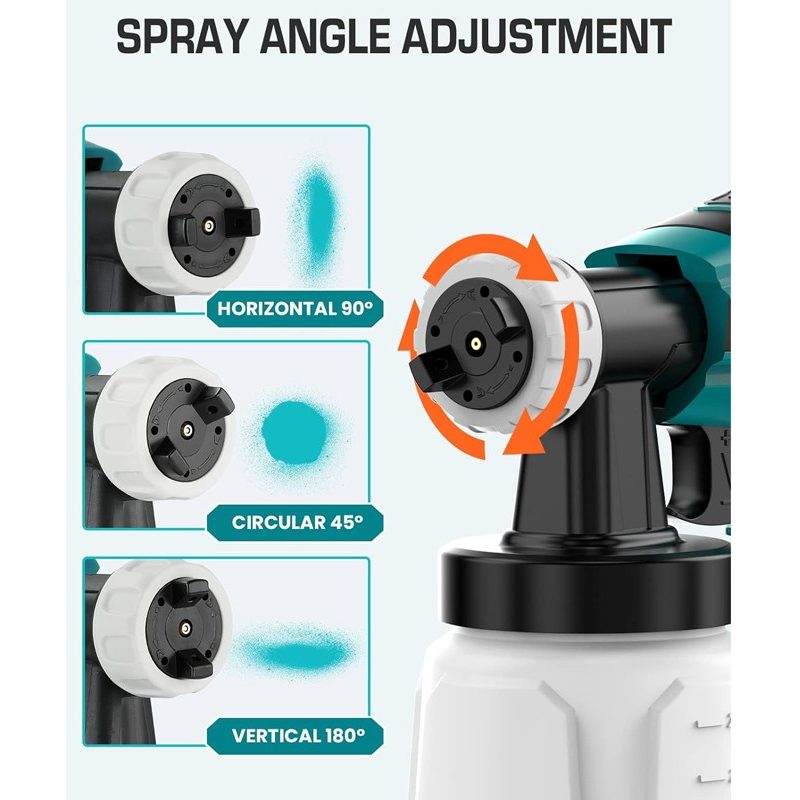 Aotuo Pistola a spruzzo per vernice doppia batteria 18V 1000ML pain...