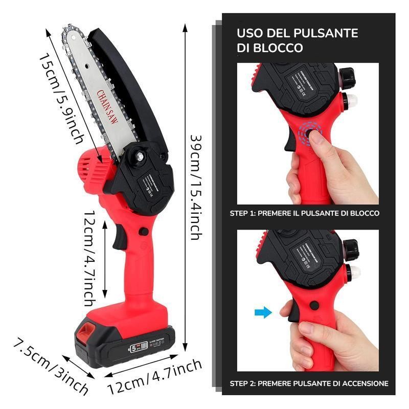 Hongu Motosega a Batteria con pompetta olio automatico per potatura...