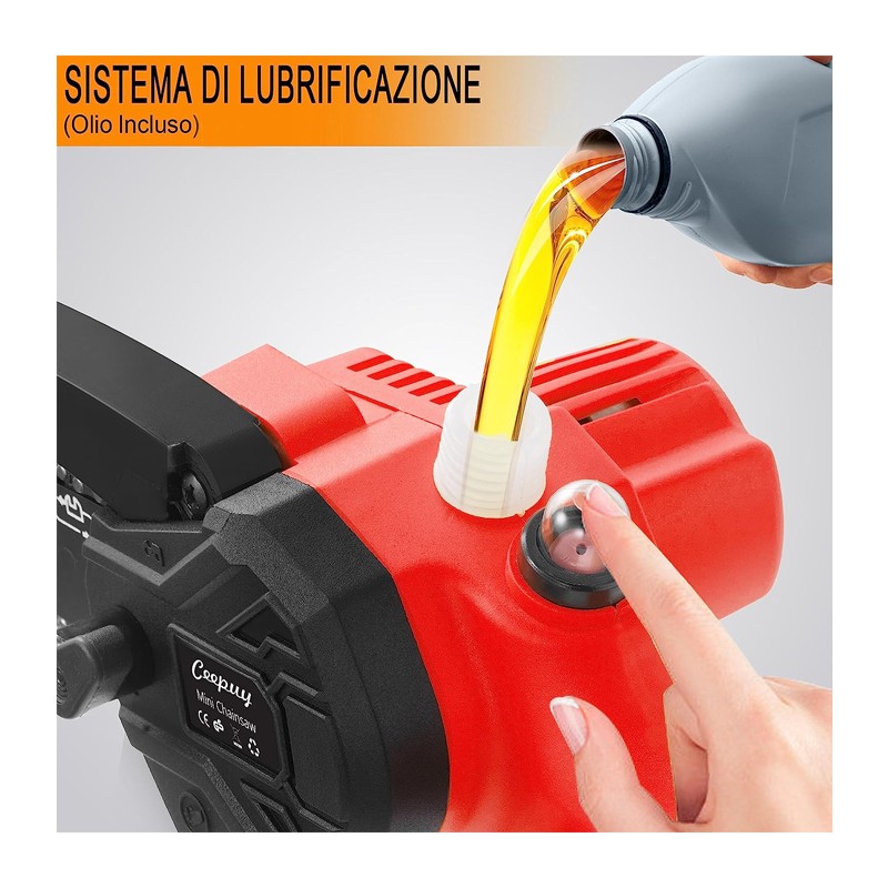 Hongu Motosega a Batteria con pompetta olio automatico per potatura...