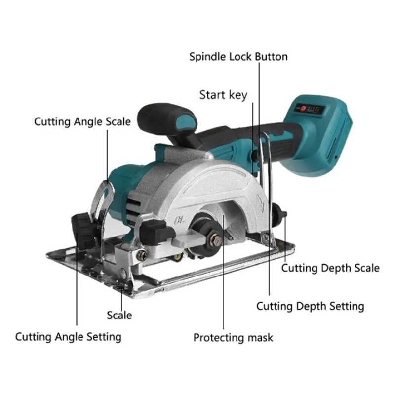 Sega circolare manuale a batteria 2x48V motore brushless disco tagl...