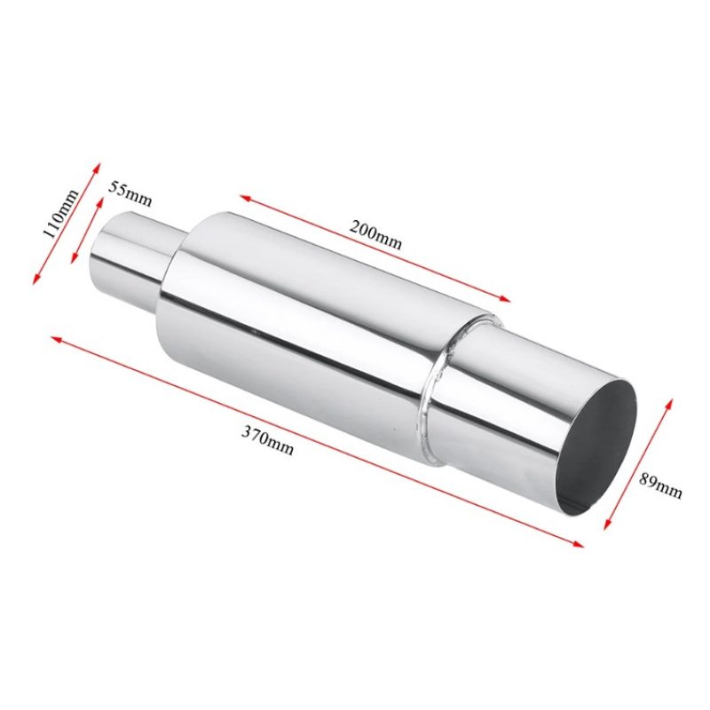Scarico sportivo 370x110 mm marmitta auto universale tuning acciaio...