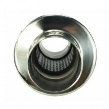 Scarico sportivo 370x110 mm  marmitta auto universale tuning acciaio cromato