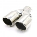 Terminale di Scarico Doppio Universale Auto Acciaio Cromato Marmitta Ø 63mm