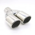 Terminale di Scarico Doppio Universale Auto Acciaio Cromato Marmitta Ø 63mm