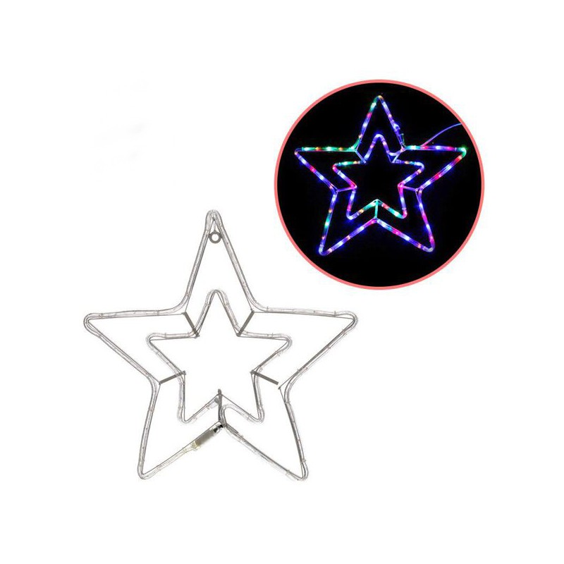Stella Con Led Luce multicolore RGB 56cm Decorazione Natale luminosa addobbi