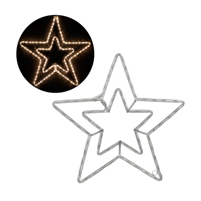 Stella luminosa natalizia bianco caldo stellina uso esterno natale a led 56 cm