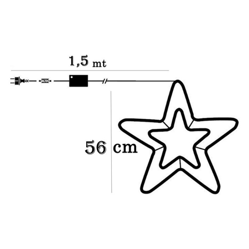 Hongu Stella luminosa natalizia bianco caldo stellina uso esterno n...