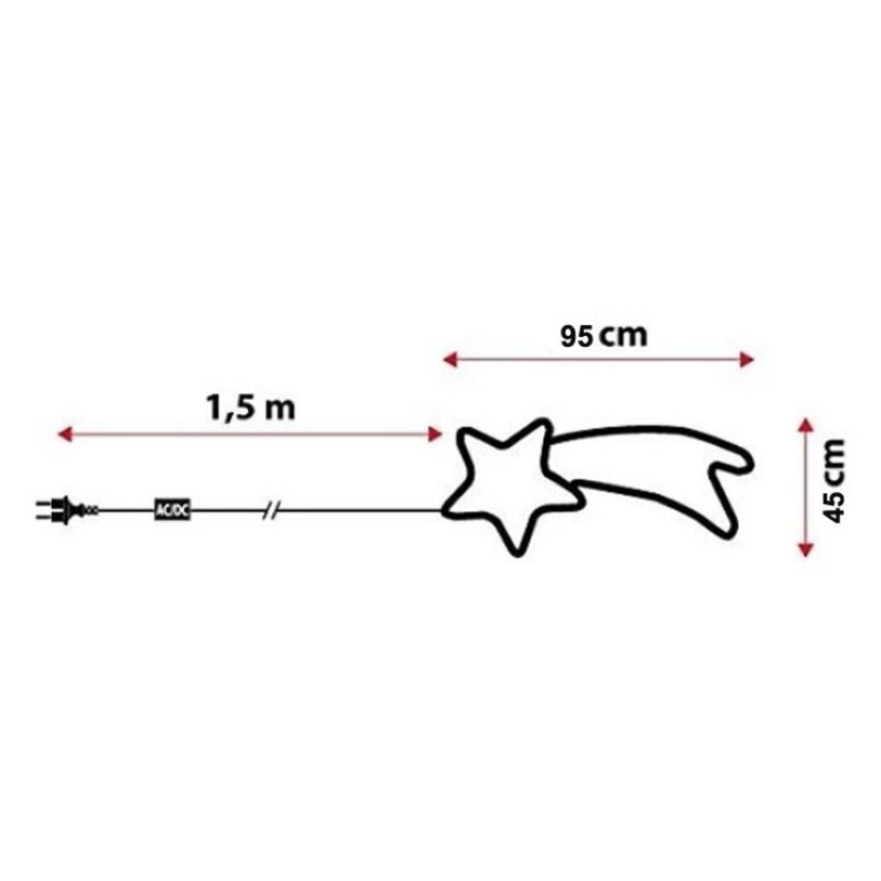 Hongu Stella cadente cometa grande natale Esterno Luce fredda LED a...