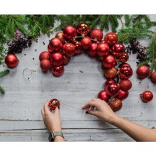 Confezione da 24 Palline Natale colorate Diametro 6 cm Addobbi Natalizi albero