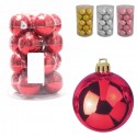 Confezione da 24 Palline Natale colorate Diametro 6 cm Addobbi Natalizi albero