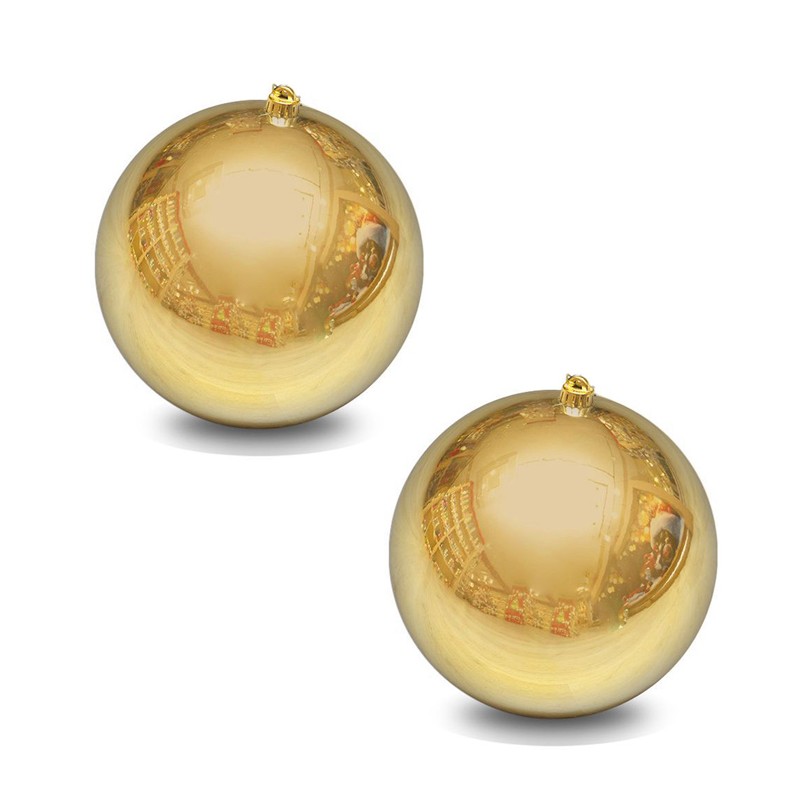 Pallina di natale 15cm oro lucido Palla idea regalo addobbi natalizi albero 2PZ