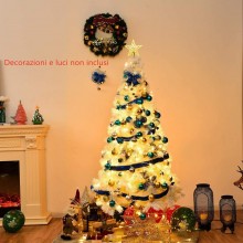 Albero di Natale bianco Artificiale Realistico Supporto in Metallo da 90-180 cm