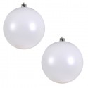 Palline grandi dimensioni 2PZ per decorare alberi natalizi bianco 15cm addobbi
