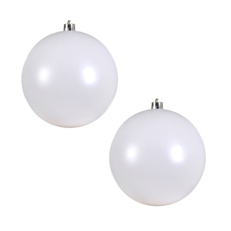 Palline grandi dimensioni 2PZ per decorare alberi natalizi bianco 15cm addobbi