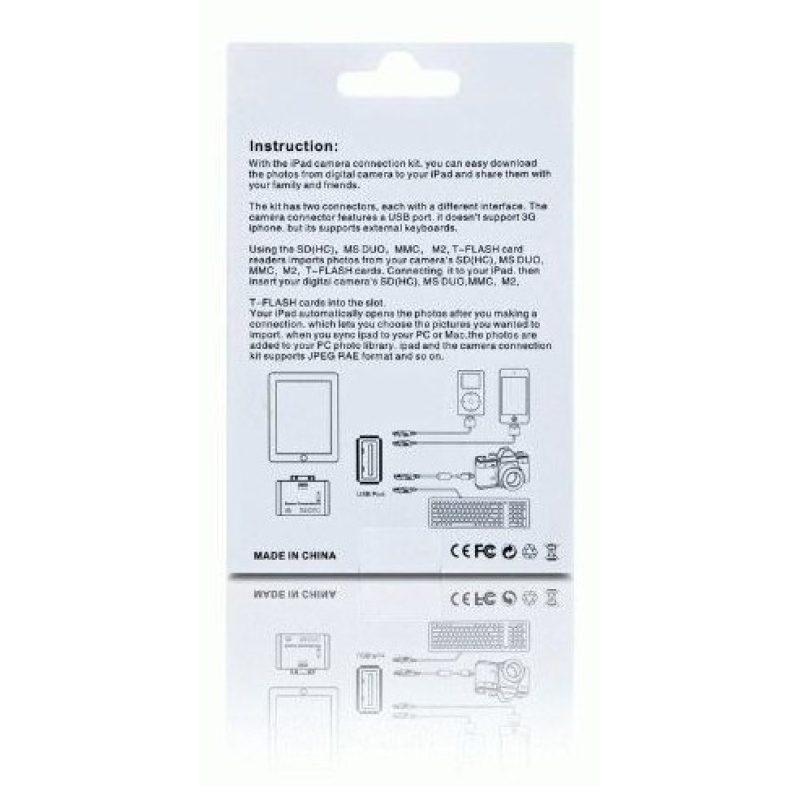 Adattatore iPad 1 2 micro SD scheda pennetta chiavetta USB memoria esterna