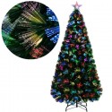 Albero di Natale Artificiale in fibra ottica punta LED multicolore varie altezze
