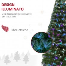 Albero di Natale Artificiale in fibra ottica punta LED multicolore varie altezze