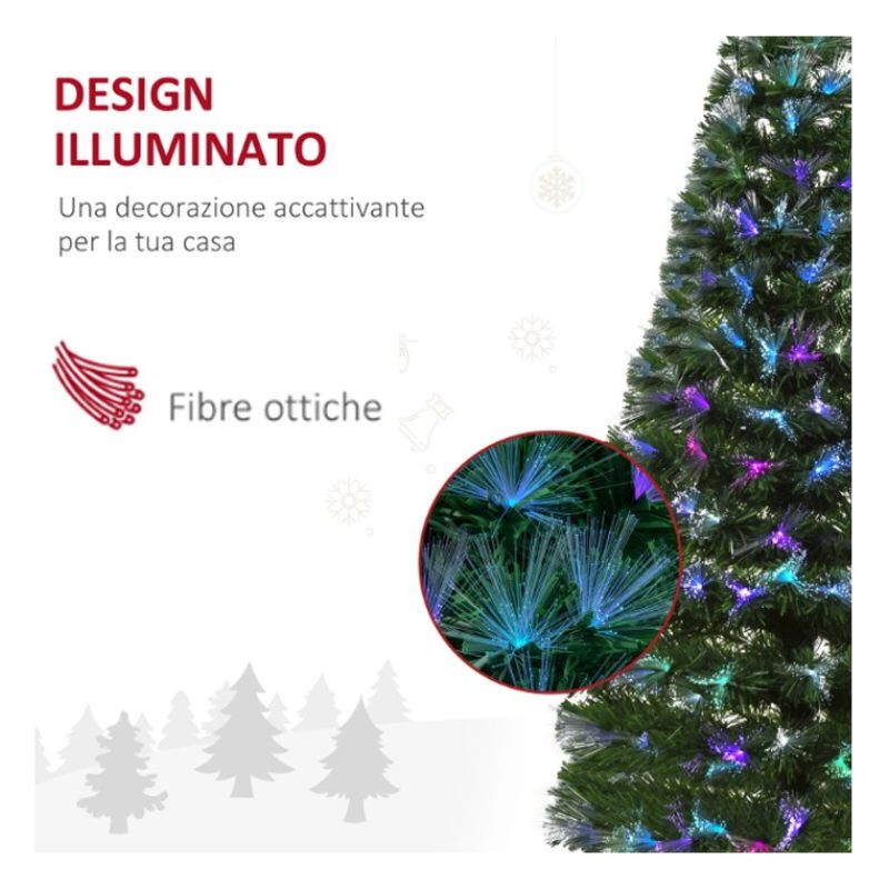 Albero di Natale Artificiale in fibra ottica punta LED multicolore ...