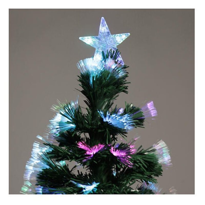 Albero di Natale Artificiale in fibra ottica punta LED multicolore ...
