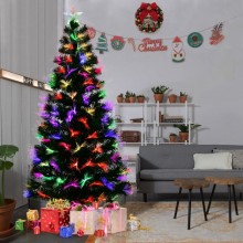 Albero di Natale Artificiale in fibra ottica punta LED multicolore varie altezze