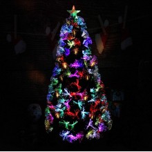 Albero di Natale Artificiale in fibra ottica punta LED multicolore varie altezze