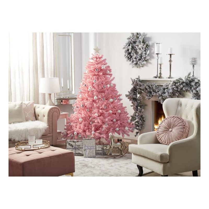 Albero Di Natale Rosa con fibra ottica led artificiale 60/90/120/15...