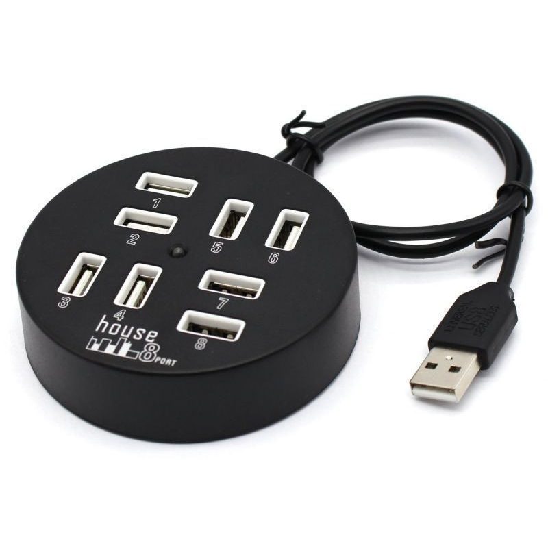 HUB 7 porte USB alimentato porta chiavetta pennetta LED moltiplicatore