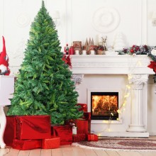 Albero Di Natale Pino Verde Folto Base A Croce mix due colori varie dimensioni