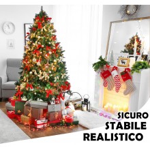 Albero Di Natale Pino Verde Folto Base A Croce mix due colori varie dimensioni