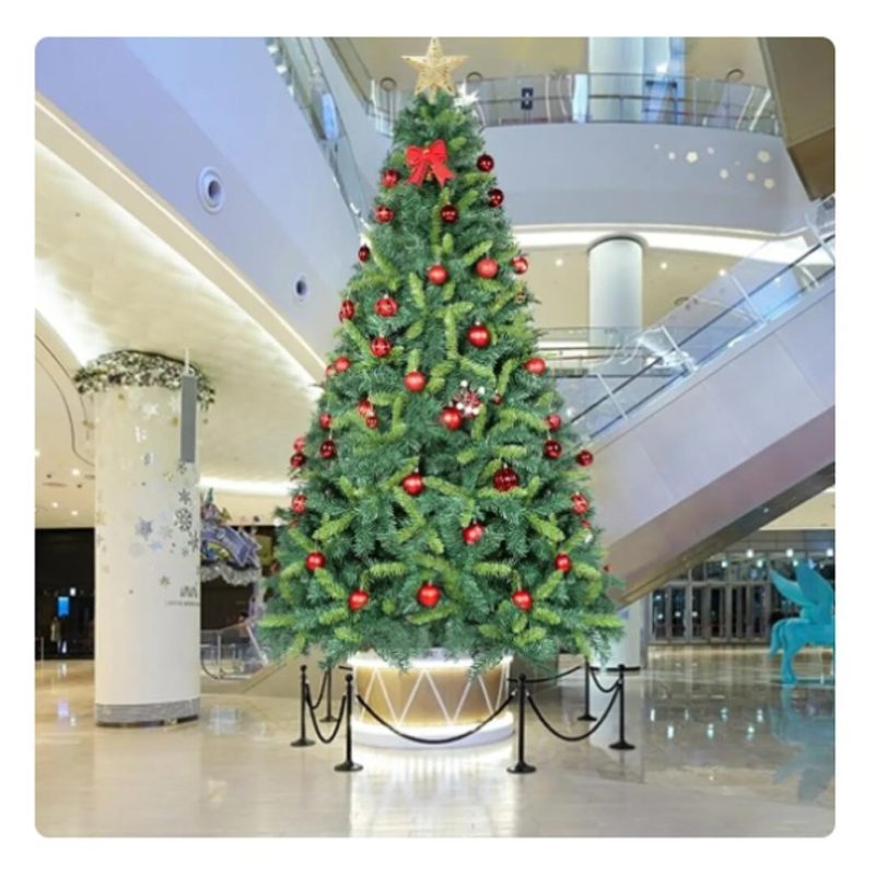 Albero Di Natale Pino Verde Folto Base A Croce mix due colori varie...