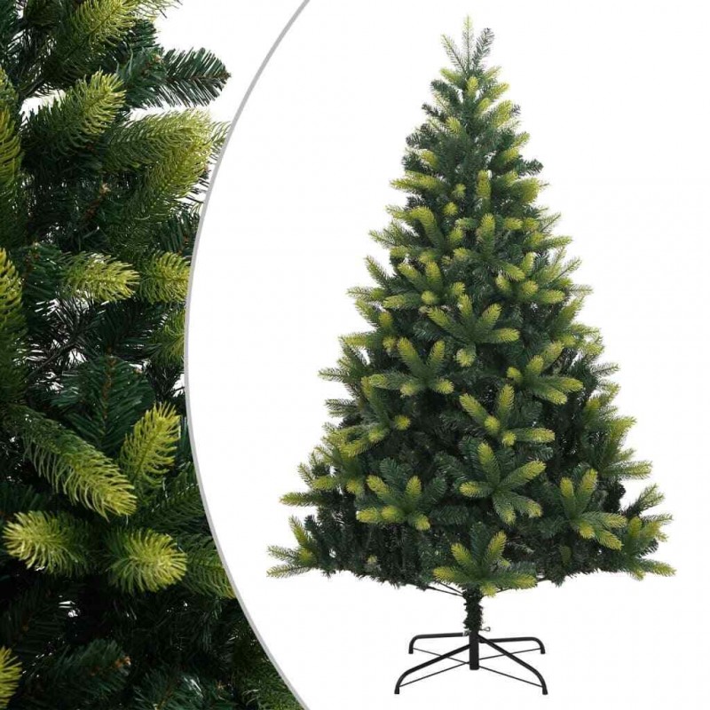 Albero Di Natale Pino Verde Folto Base A Croce mix due colori varie...