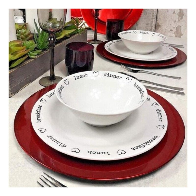 DEL GIUDICE 24x Sottopiatti Natalizi In Plastica 33cm Decorazioni N...