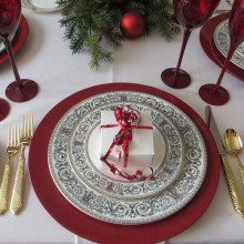 24x Sottopiatti Natalizi In Plastica 33cm Decorazioni Natale Per Tavola 3 colori