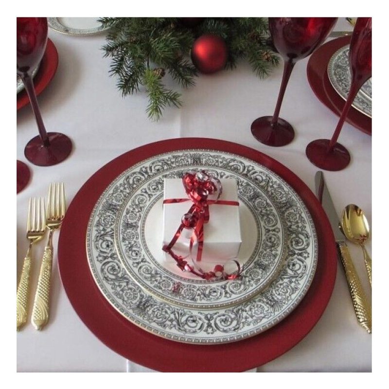 DEL GIUDICE 24x Sottopiatti Natalizi In Plastica 33cm Decorazioni N...