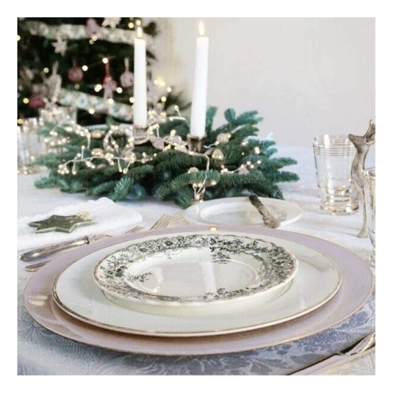 DEL GIUDICE 24x Sottopiatti Natalizi In Plastica 33cm Decorazioni N...