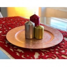 24x Sottopiatti Natalizi decorativi 33cm in plastica Natale per Tavola damasco