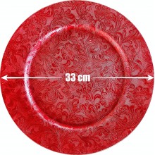 24x Sottopiatti Natalizi decorativi 33cm in plastica Natale per Tavola damasco