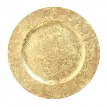 24x Sottopiatti Natalizi decorativi 33cm in plastica Natale per Tavola damasco