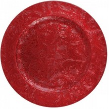 24x Sottopiatti Natalizi decorativi 33cm in plastica Natale per Tavola damasco