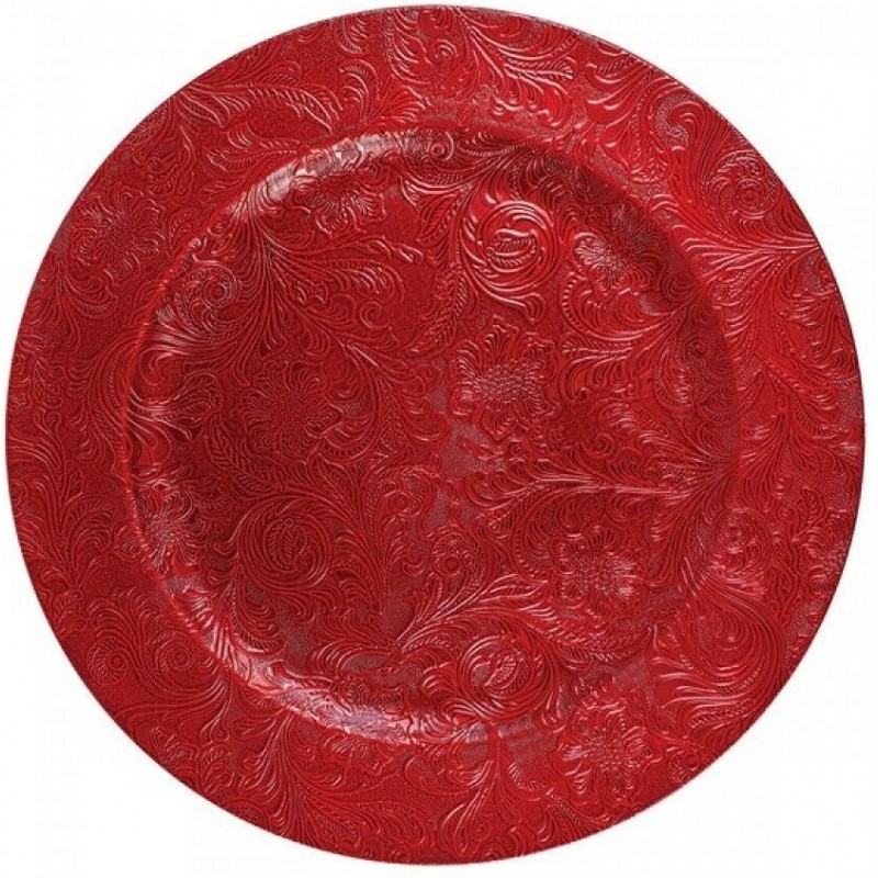 DEL GIUDICE 24x Sottopiatti Natalizi decorativi 33cm in plastica Na...
