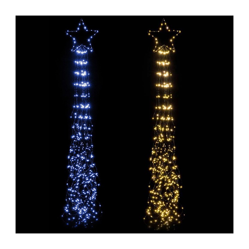 Stella Cometa per Albero di Natale Puntale Cascata 465 Led Bianco caldo freddo