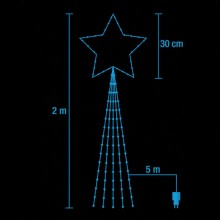 Stella Cometa per Albero di Natale Puntale Cascata 465 Led Bianco caldo freddo
