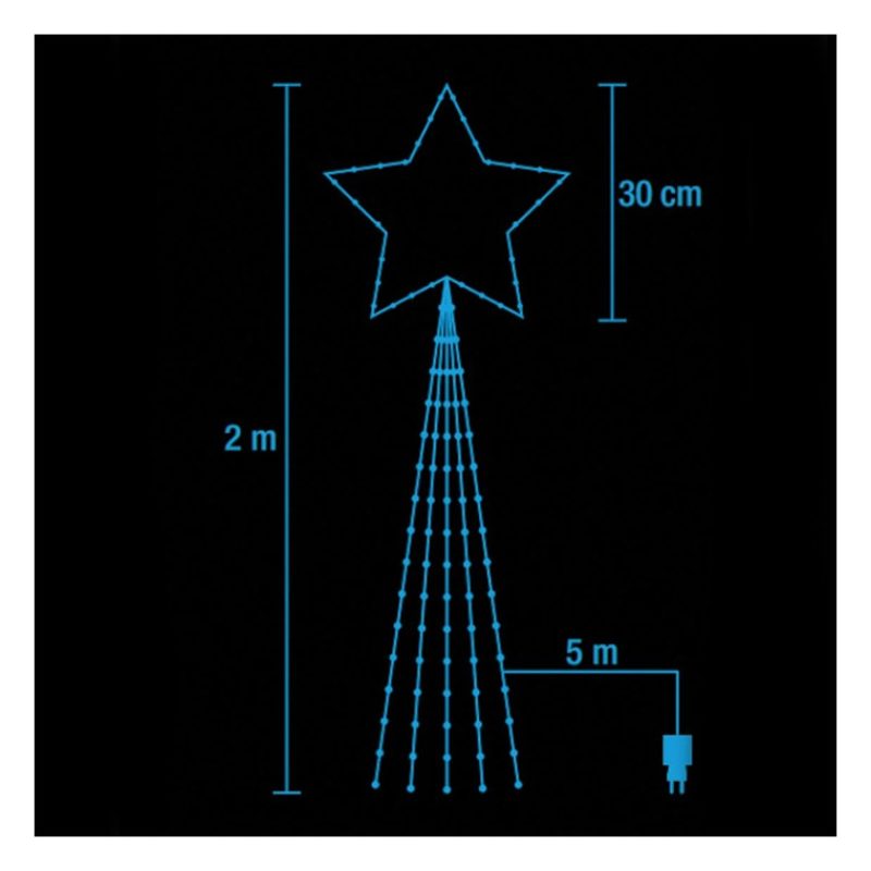 Nataluna Stella Cometa per Albero di Natale Puntale Cascata 465 Led...