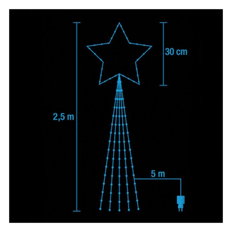 Nataluna Stella Cometa per Albero di Natale Puntale Cascata 690 Led...