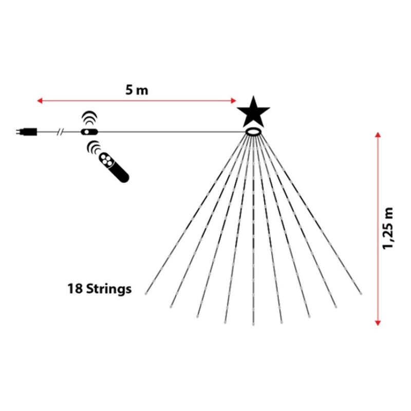 Nataluna Mantello luminoso da 234 led per albero di Natale 150cm lu...
