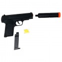 Pistola giocattolo spara pallini 6MM AIR SOFT silenziatore in plastica bambini