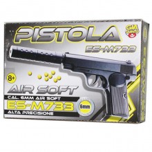 Pistola giocattolo spara pallini 6MM AIR SOFT silenziatore in plastica bambini