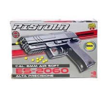 Pistola Giocattolo spara Pallini 6mm 2 pezzi gioco bambini 8+ in plastica nero