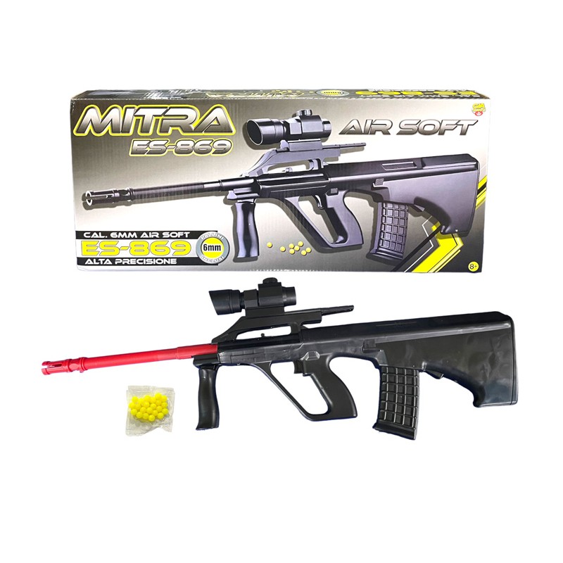 Mitra fucile mitragliatrice Spara pallini 6mm in plastica giocattolo per bambini