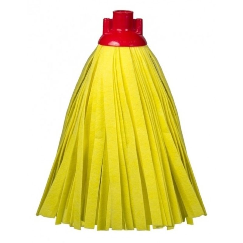 5 Ricambi mop mocio per pavimenti giallo attacco universale profess...